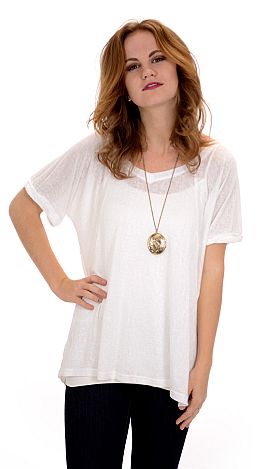 Thin Knit Tee, White