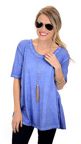 Washed Out Tee, Blue