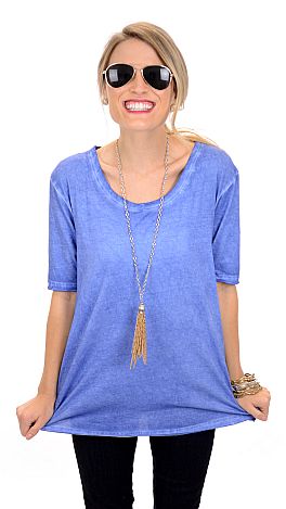 Washed Out Tee, Blue
