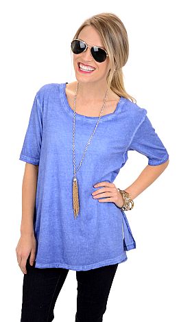 Washed Out Tee, Blue