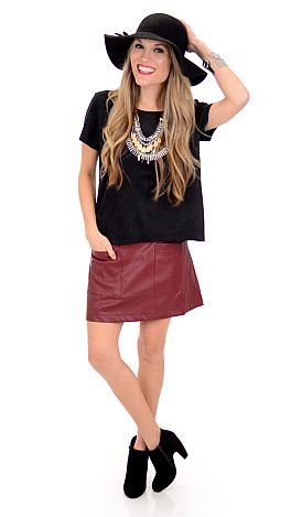 Leather Flared Skirt