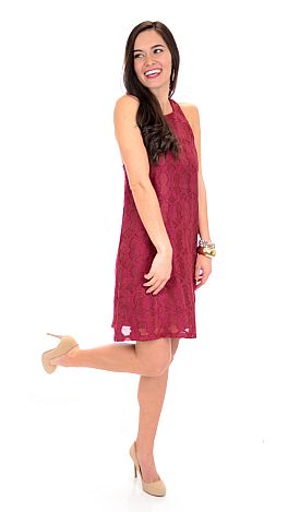 Cranberry Lace Dress