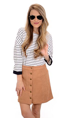 Suede Button Up Skirt