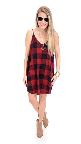 Gingham Swing Tank, Red