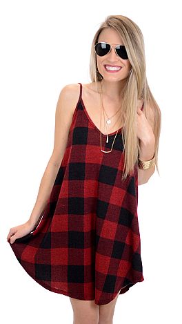 Gingham Swing Tank, Red