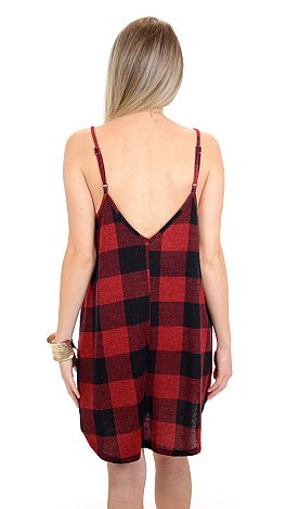 Gingham Swing Tank, Red