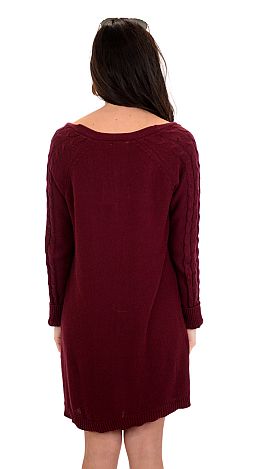 V-Neck Cable Sweater