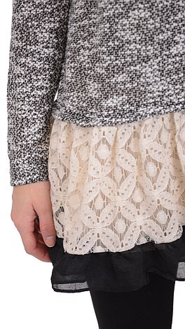 Ruffle Fluff Sweater, Black