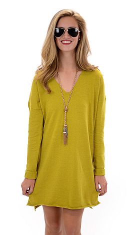 Chartreuse Tunic Sweater 
