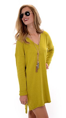 Chartreuse Tunic Sweater 