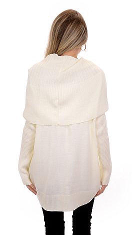 Plush Cowl Neck, Ivory