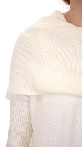 Plush Cowl Neck, Ivory