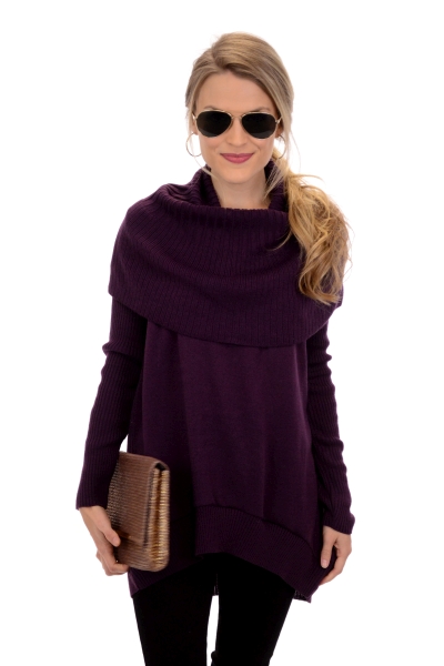 Plush Cowl Neck, Purple