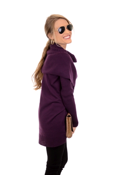 Plush Cowl Neck, Purple