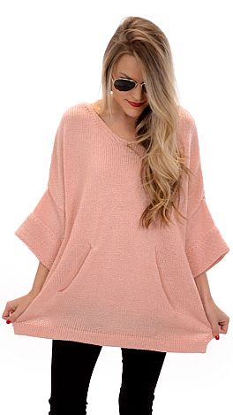 Kangaroo Pouch Sweater, Blush
