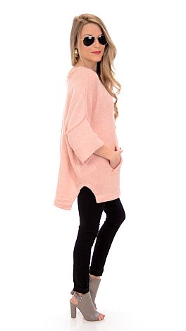 Kangaroo Pouch Sweater, Blush