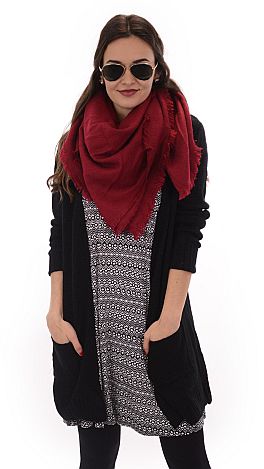 Solid Blanket Scarf, Burgundy