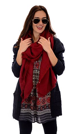 Solid Blanket Scarf, Burgundy