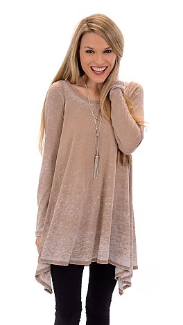 Burnout Sharkbite Tunic, Tan