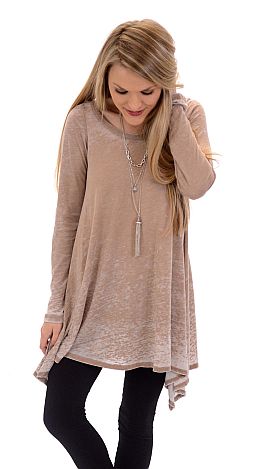 Burnout Sharkbite Tunic, Tan