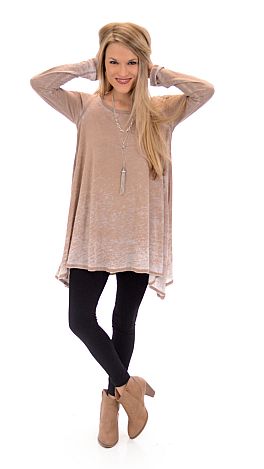 Burnout Sharkbite Tunic, Tan