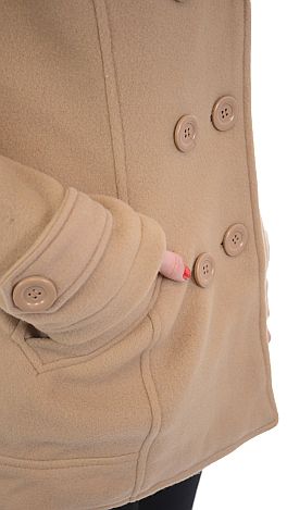 Double Breasted Pea Coat, Camel
