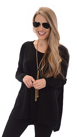 Luxury Knit Top, Black