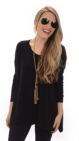 Luxury Knit Top, Black