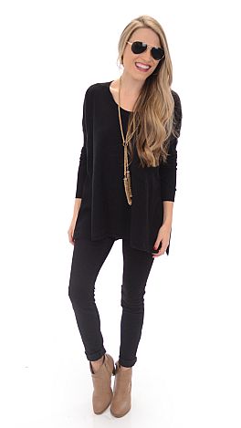 Luxury Knit Top, Black