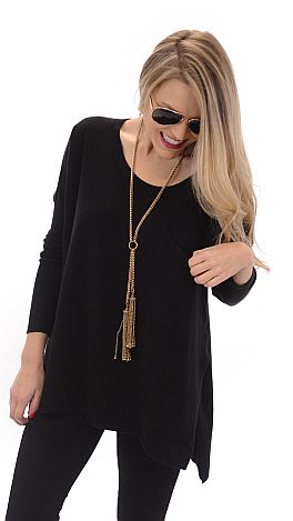 Luxury Knit Top, Black