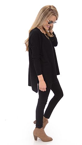 Luxury Knit Top, Black