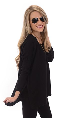 Luxury Knit Top, Black