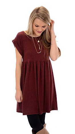 Hachi Babydoll Dress, Wine