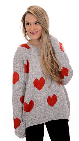 Heart on My Sleeve Sweater - Tops - The Blue Door Boutique