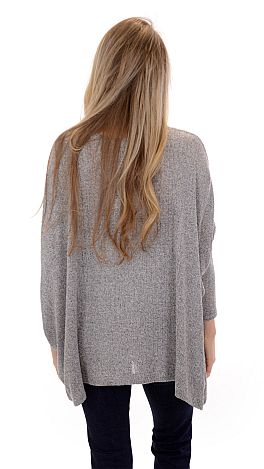 Boxy Dolman Top, Heather Grey