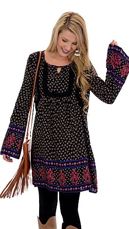 Pretty Peasant Dress, Black
