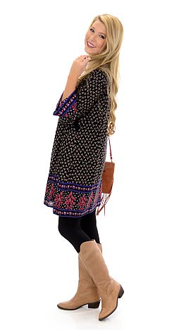 Pretty Peasant Dress, Black