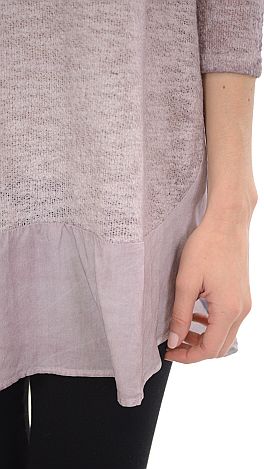 Oil Washed Knit Tunic, Mauve