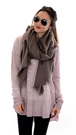 Oil Washed Knit Tunic, Mauve