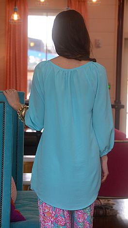 Reese Tunic, Aqua Blue