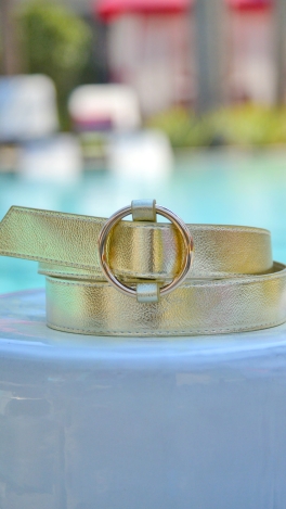 Circle Buckle Belt, Gold