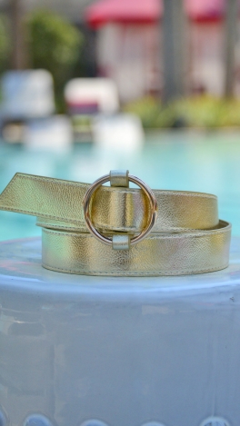 Circle Buckle Belt, Gold