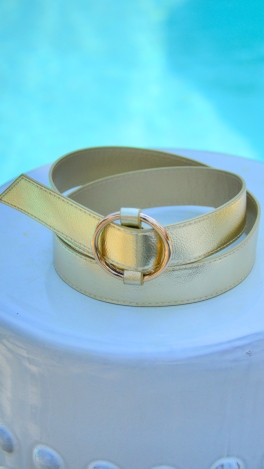 Circle Buckle Belt, Gold