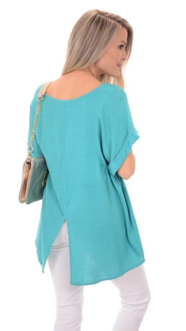 Cotton Baby Doll Top, Teal