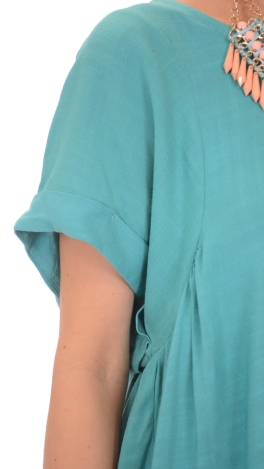 Cotton Baby Doll Top, Teal