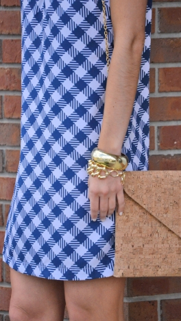 Whitney Ruffle Dress, Navy Gingham