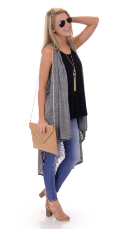 Lace Back Duster Vest