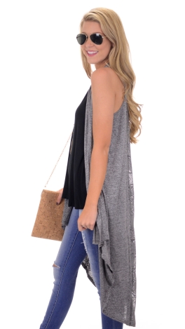 Lace Back Duster Vest