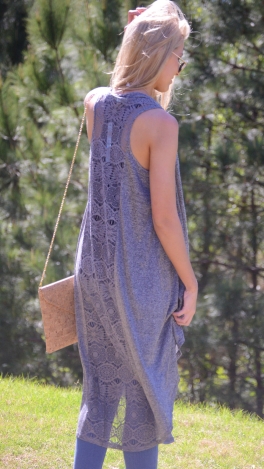 Lace Back Duster Vest