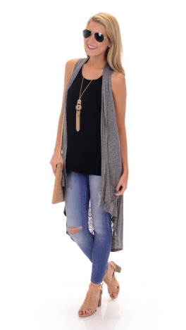 Lace Back Duster Vest